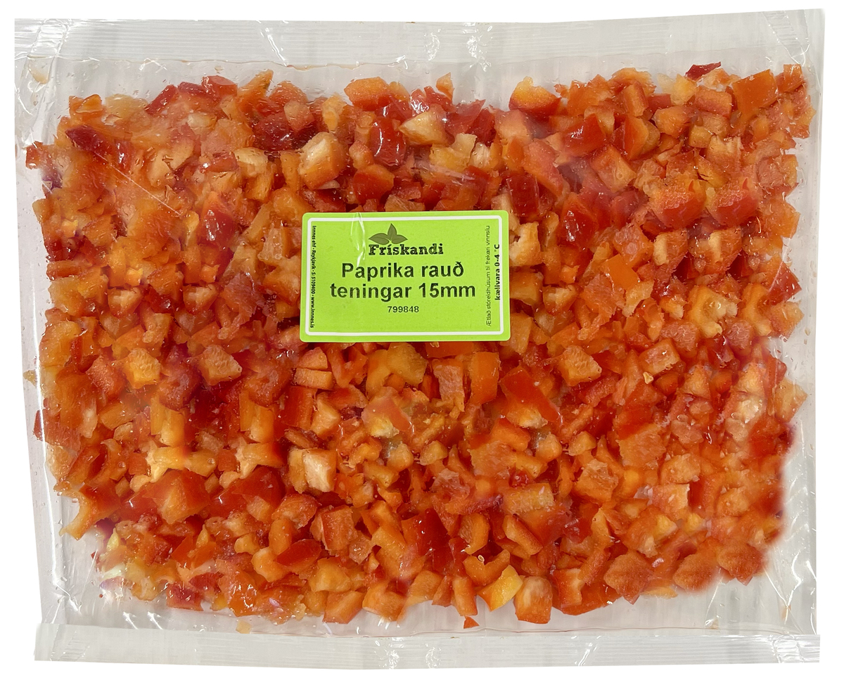 Paprika rauð teningar 15mm 3kg (P)