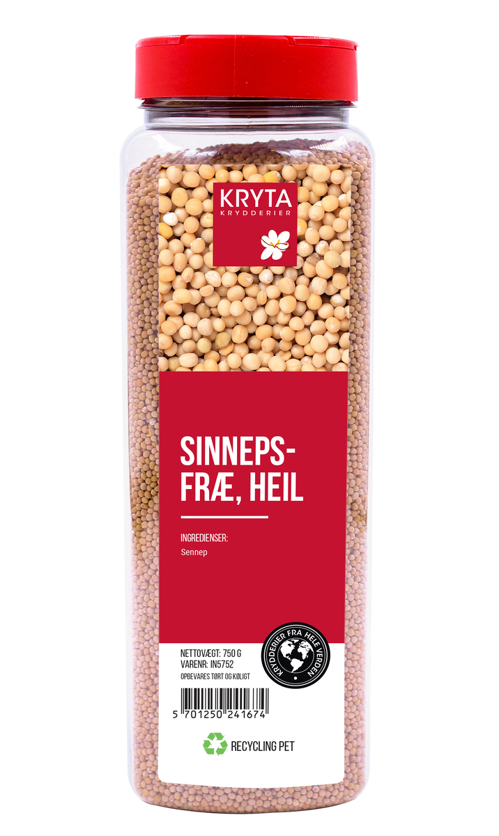 Kryta Sinnepsfræ heil -  Sennep Gul Hel 9x750g