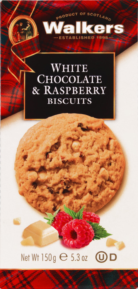 Walkers Dual Display White Choc. & Rasp. Biscuits 12x150gr