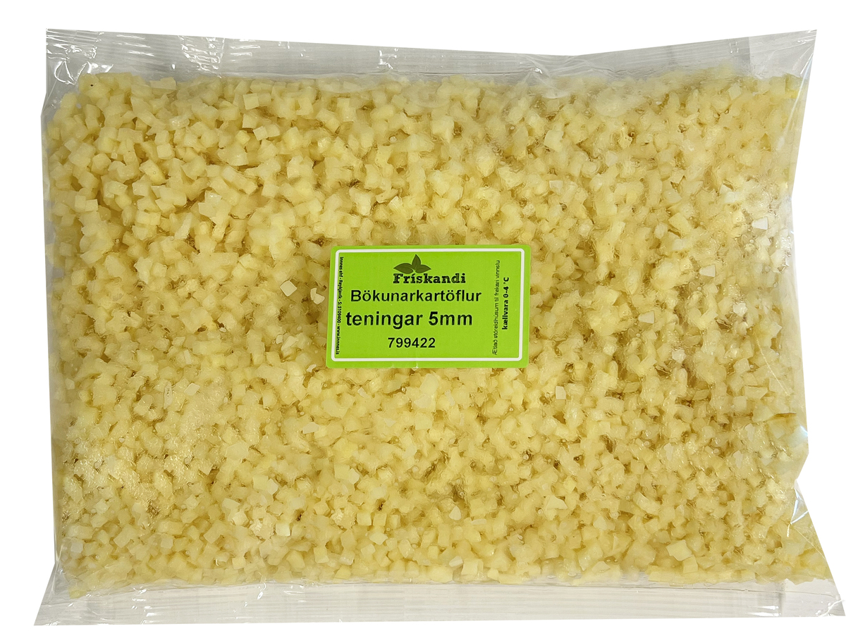 Bökunarkartöflur teningar 5mm 5kg fata (P)