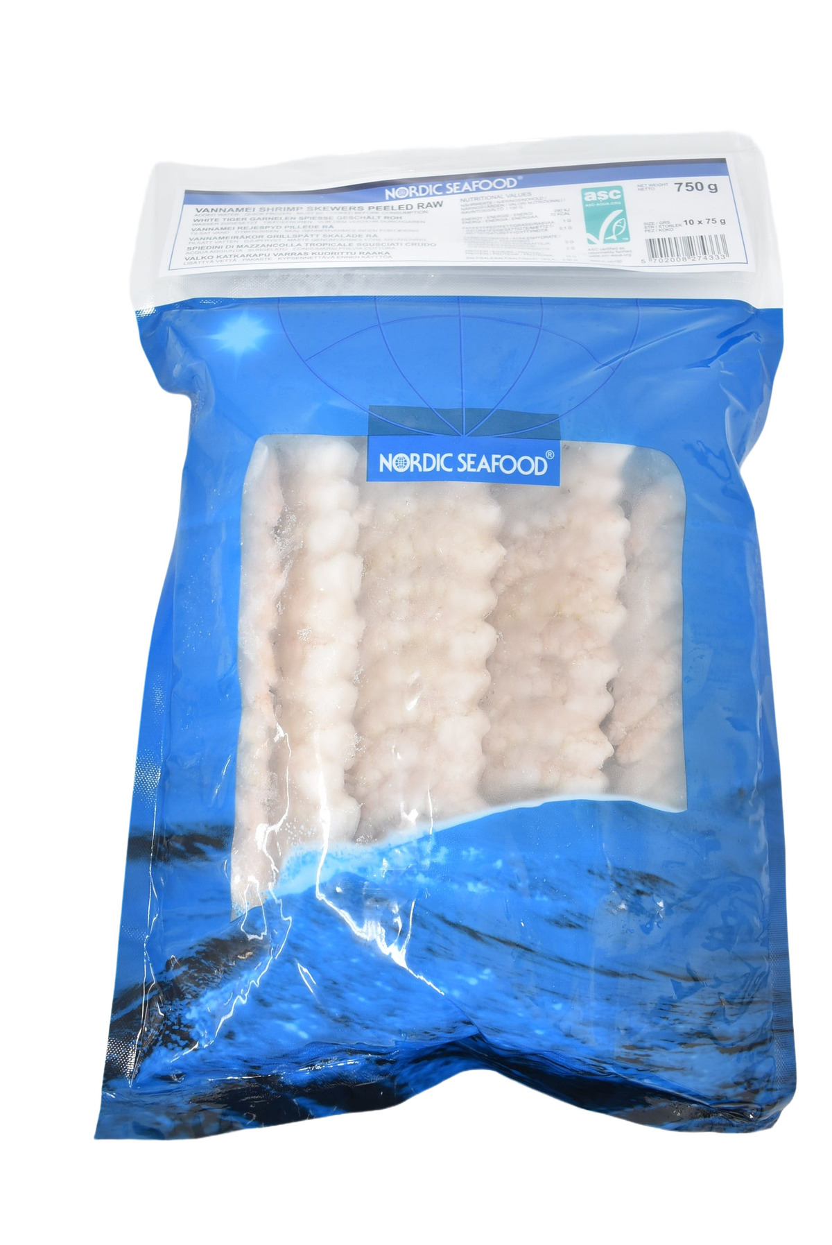 Risarækjuspjót hrá 100g 10x1kg