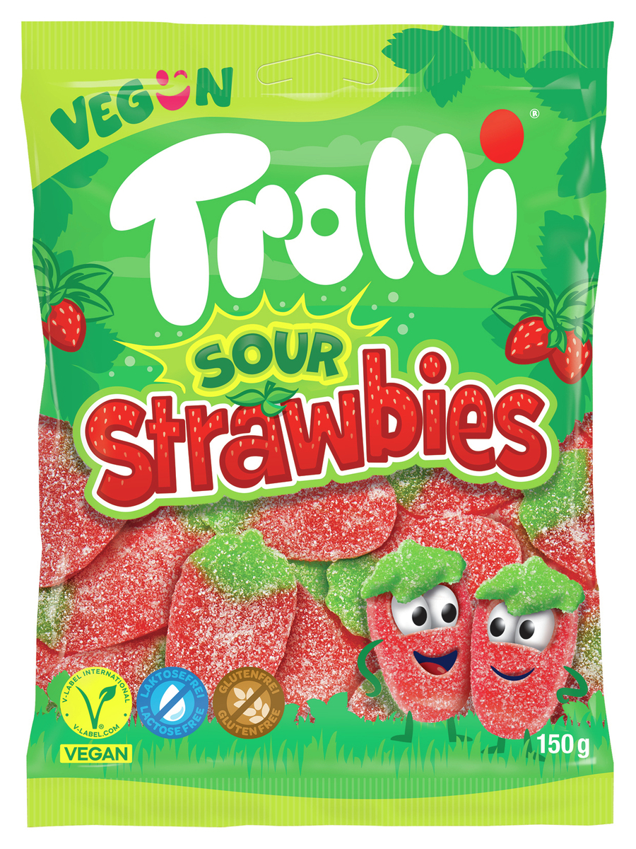 Trolli Sour Strawberries - Innnes heildverslun