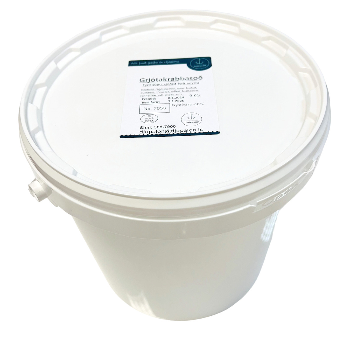 Grjótakrabba Soð 9ltr fata