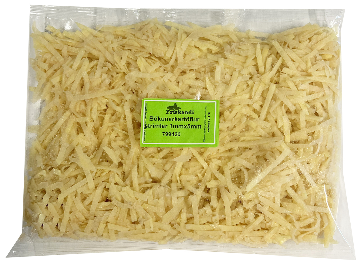 Bökunarkartöflur strimlar 1mmx5mm 5kg fata (P)