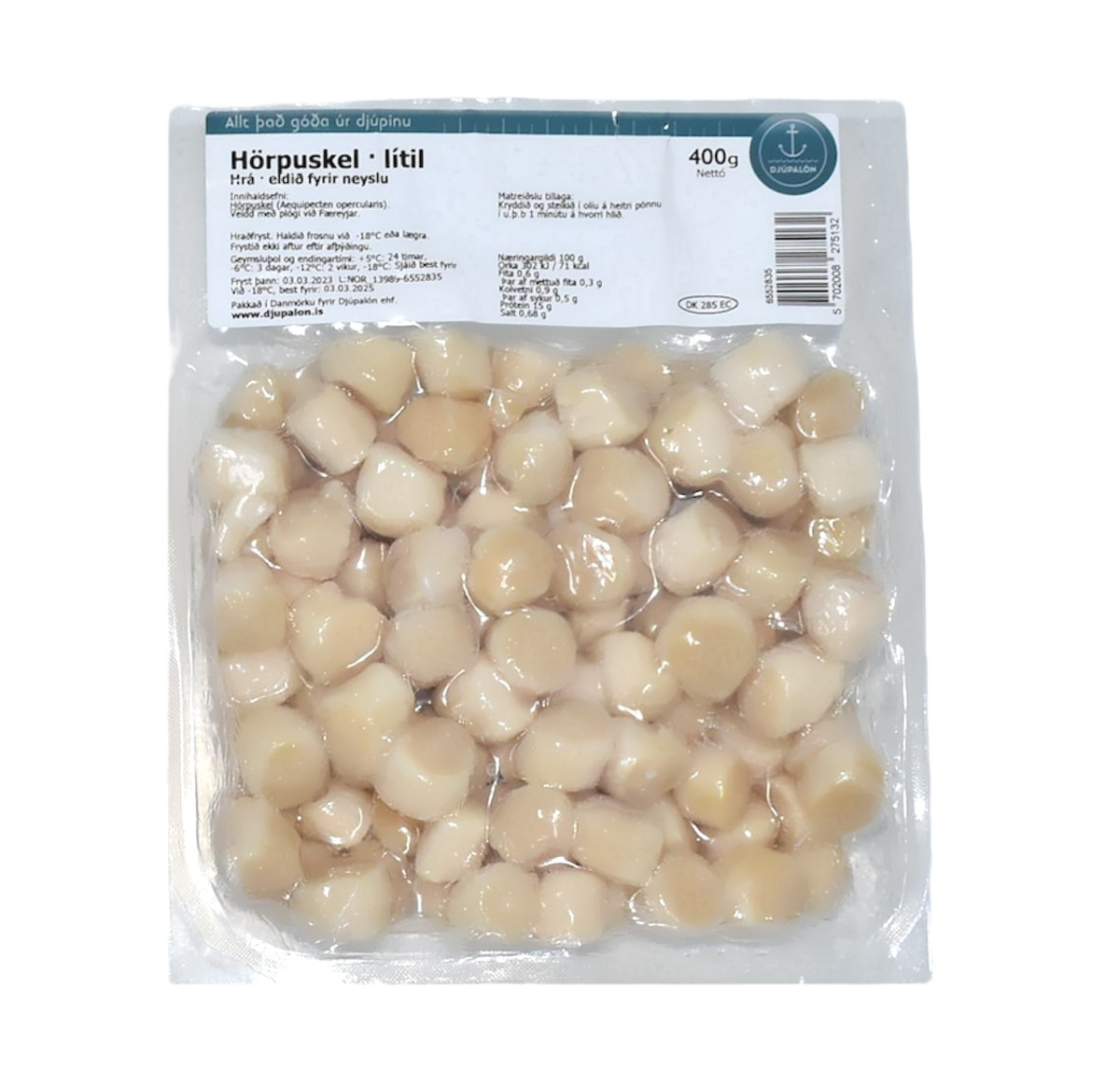 Hörpuskel smá 10x400gr NET