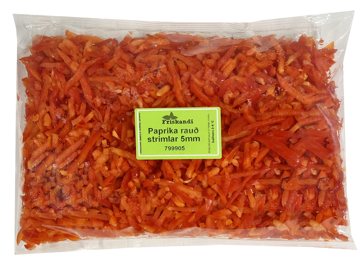Paprika rauð strimlar 5mm 3kg (P)