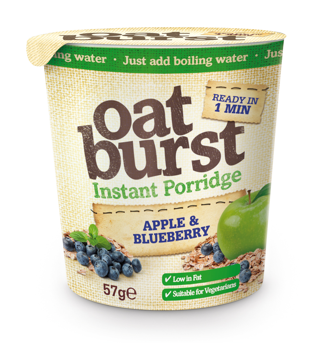 Oatburst Apple & Blueberry Porridge 8x57gr