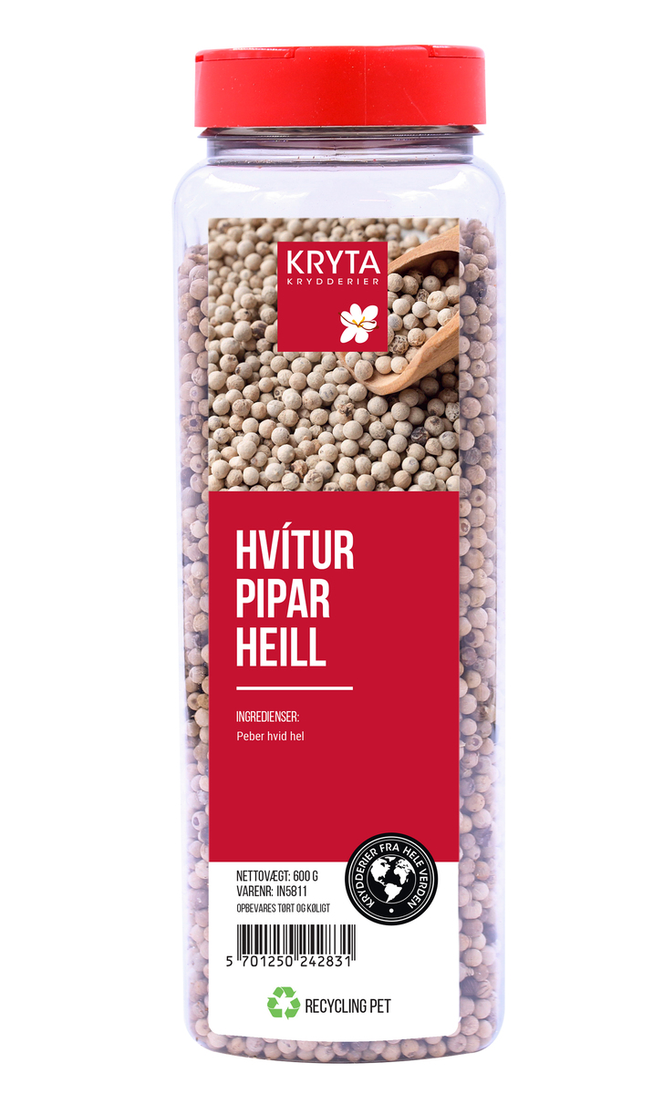 Kryta Hvítur pipar, heill 9x600g