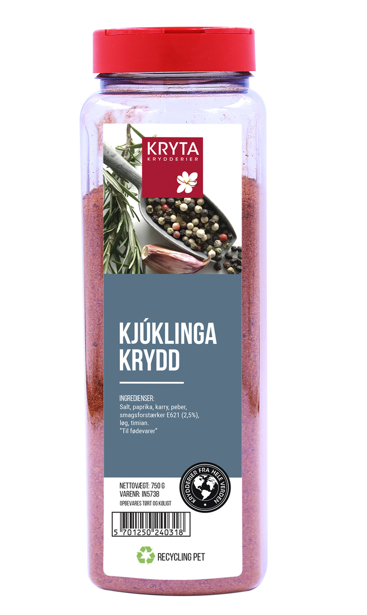 Kryta Kjúklingakrydd - Grill & Stege Krydderi 9x750g