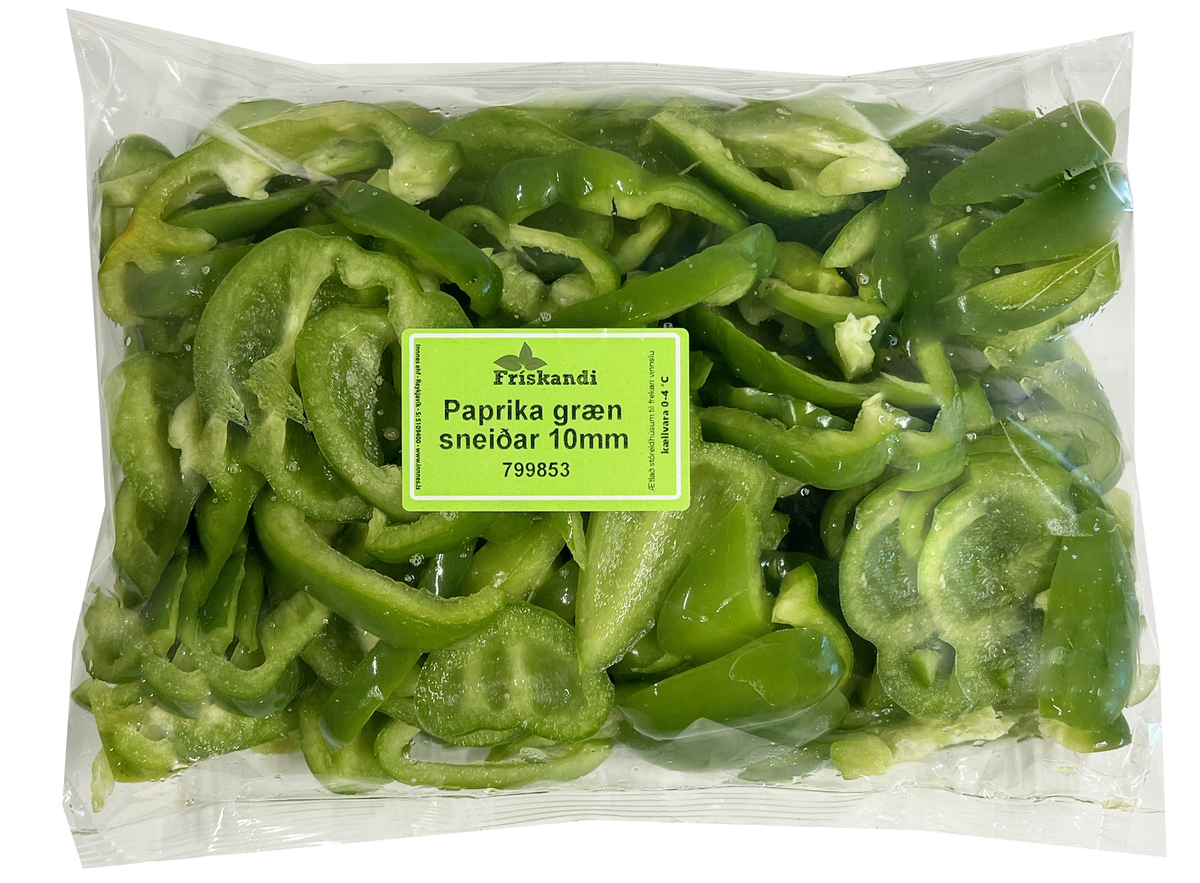 Paprika græn sneiðar 10mm 3kg (P)