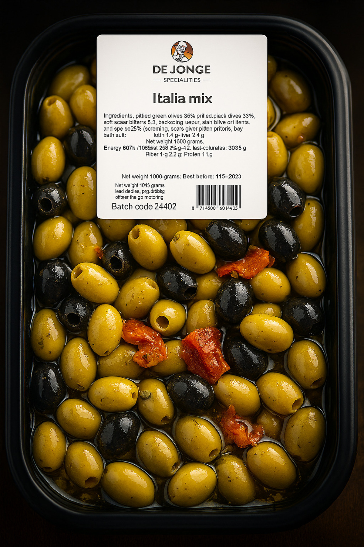 Agro Ólífur Grænar Sneiddar 6x3 kg