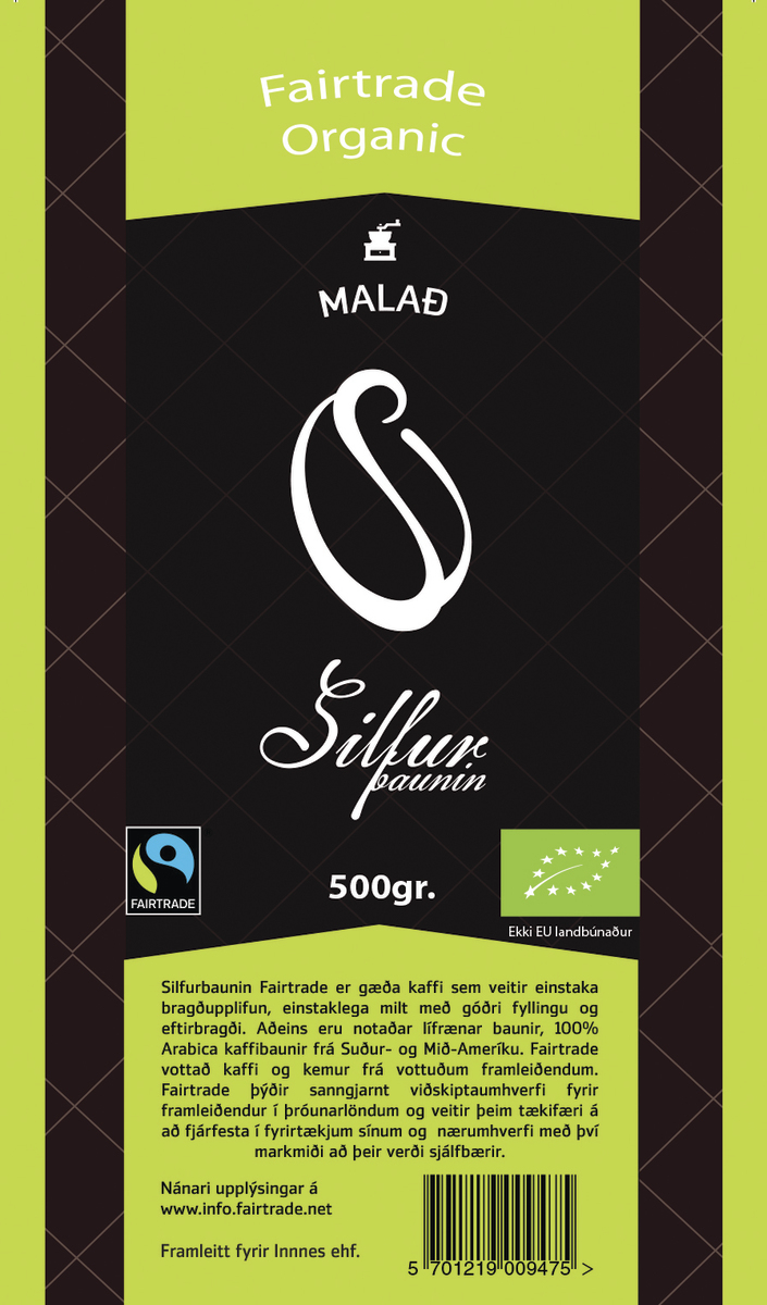 Silfur Fairtrade Organic Malað 16x500gr