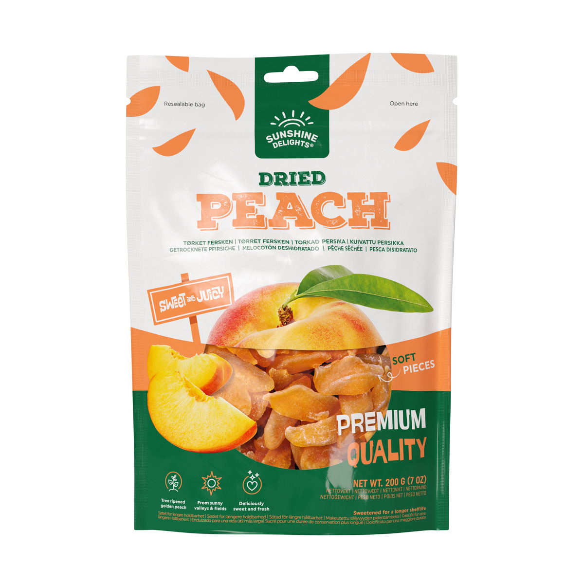 Sunshine Ferskjur 23x200gr