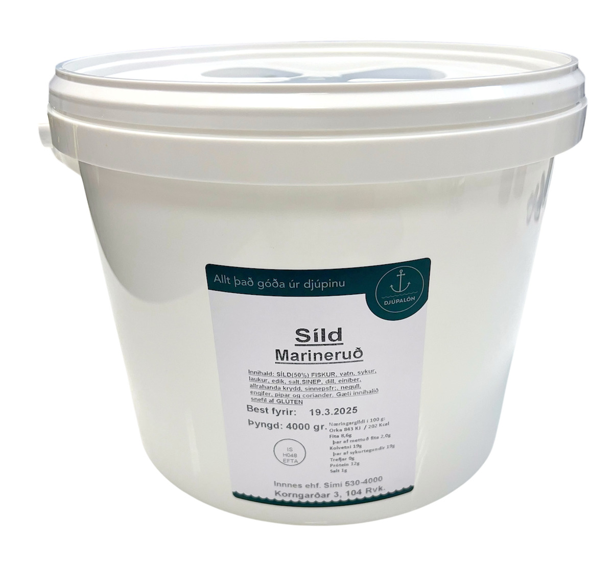 Djúpalón Marineruð Síld í bitum 4 kg