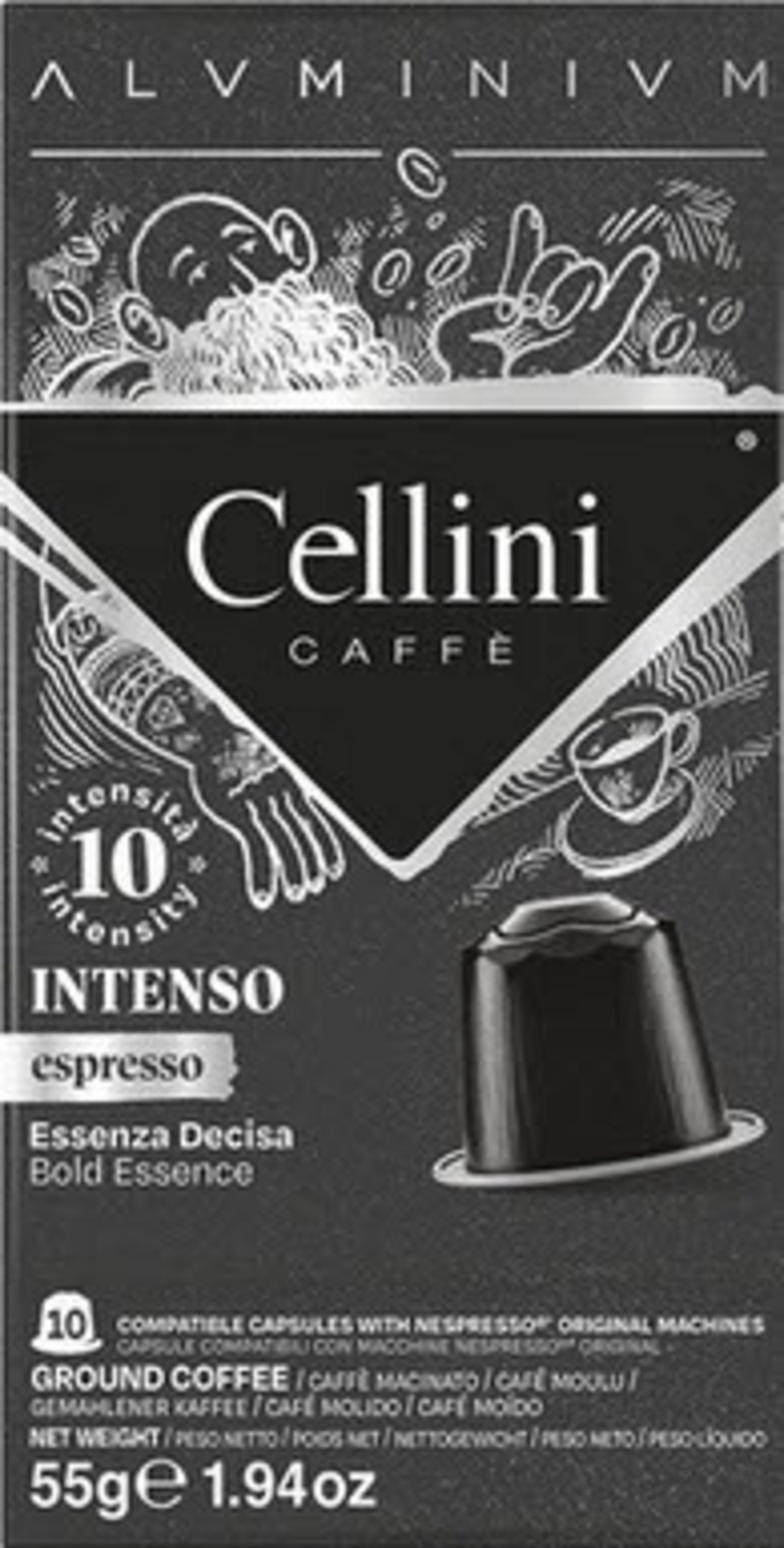Cellini Delizioso Kaffihylki Lungo 10x(10x5,5g)