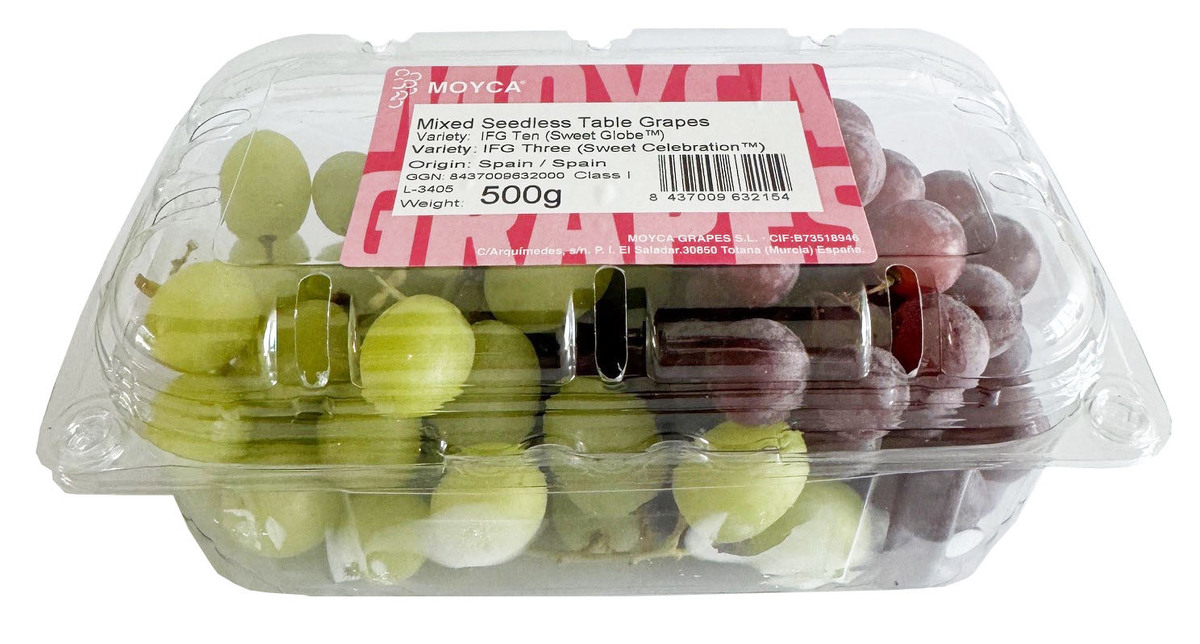 Vínber rauð/græn 10x500gr steinlaus