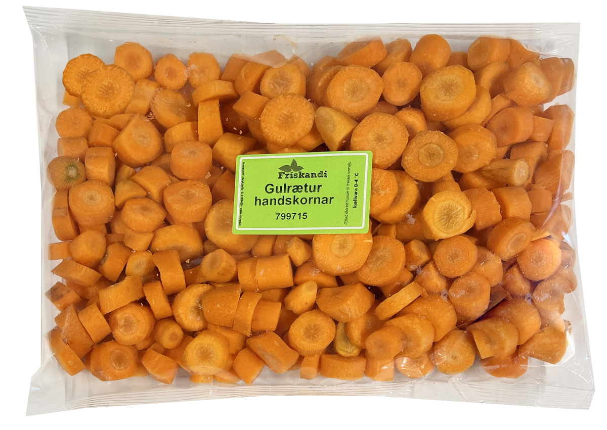 Gulrætur handskornar 3kg/bakki (P)