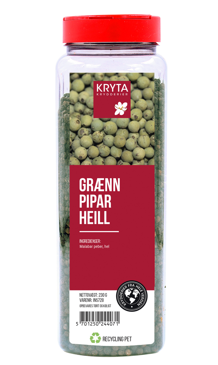 Kryta Grænn pipar, heill 9x230g