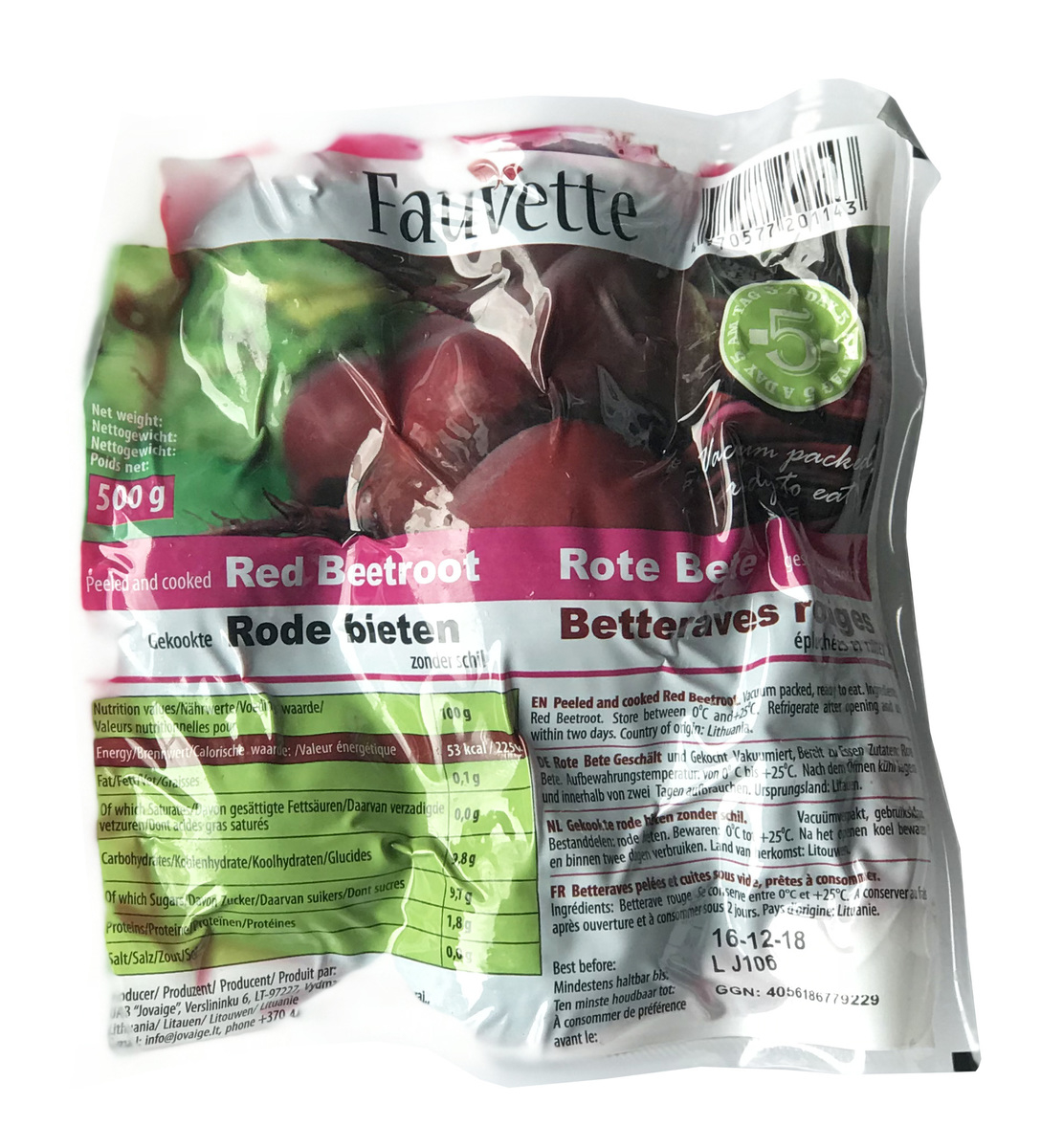 Rauðrófur forsoðnar 12x500gr