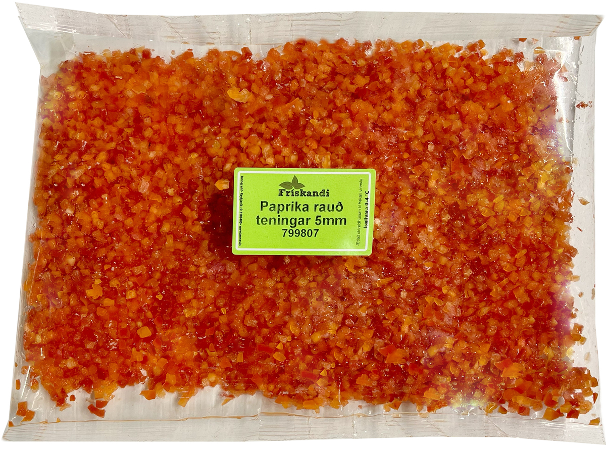 Paprika rauð teningar 5mm 3kg (P)