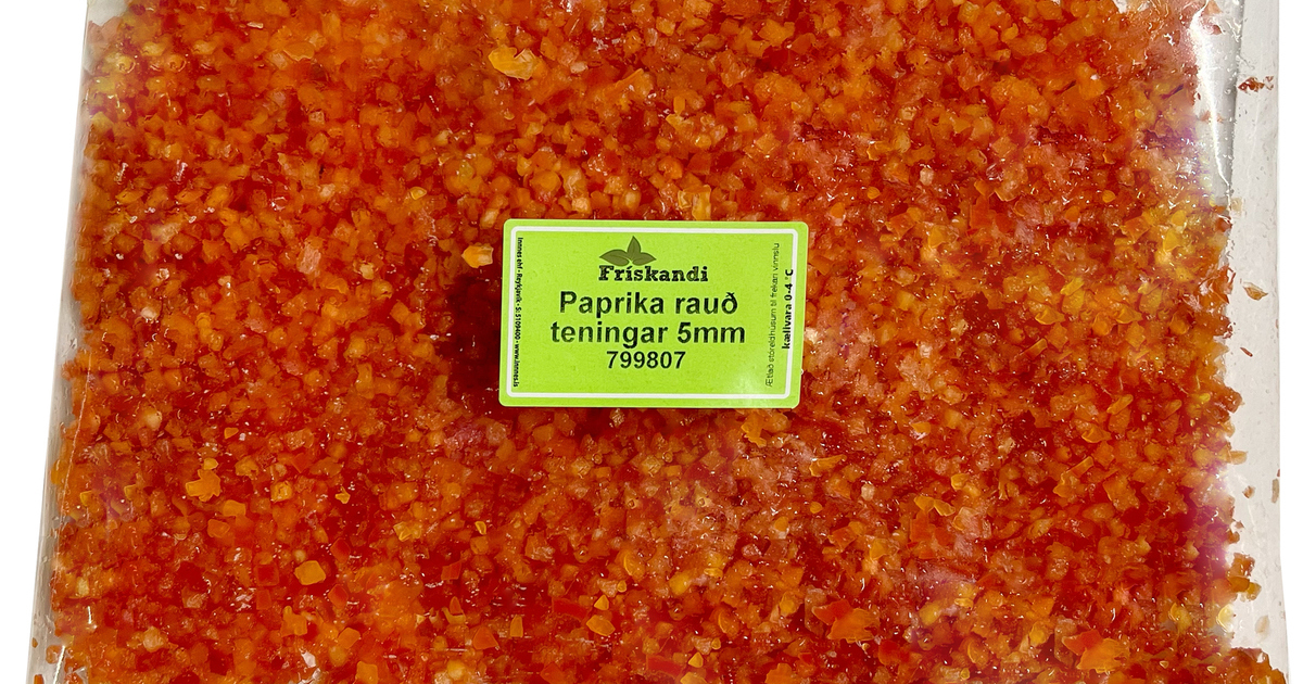 Paprika rauð teningar 5mm - Sérpöntun - Innnes