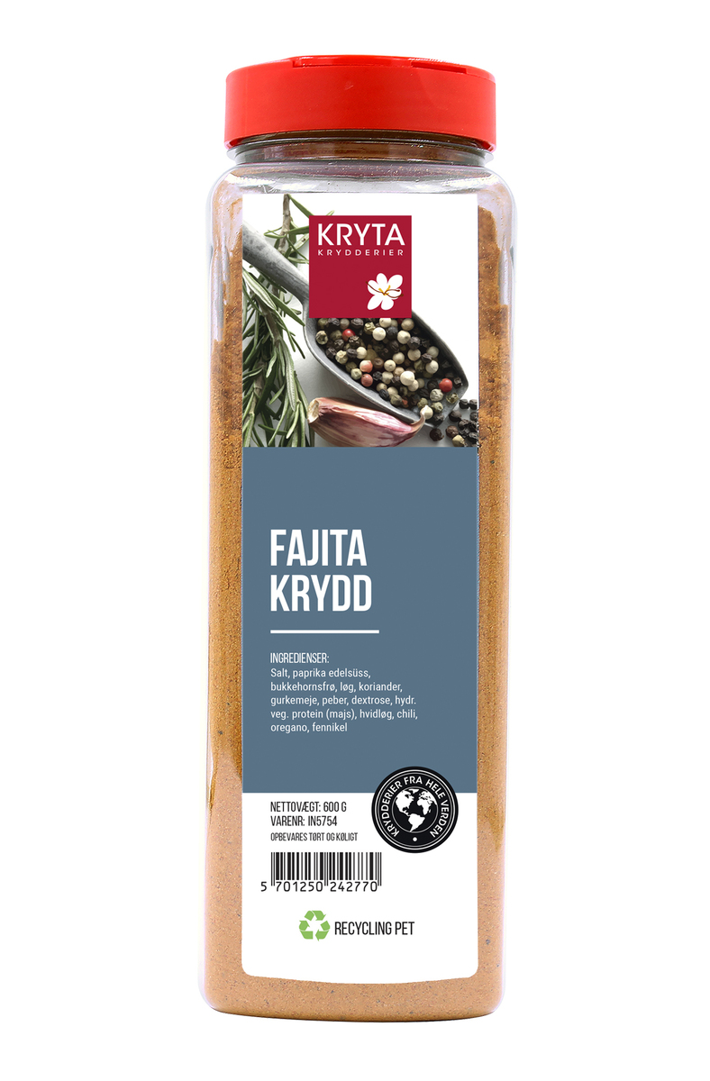 Kryta Fajita krydd - Fajita krydderi 9x600g