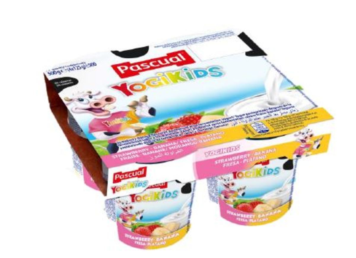 Pascual Jógúrt Yogikids Jarðaberja og Banana 6x480gr