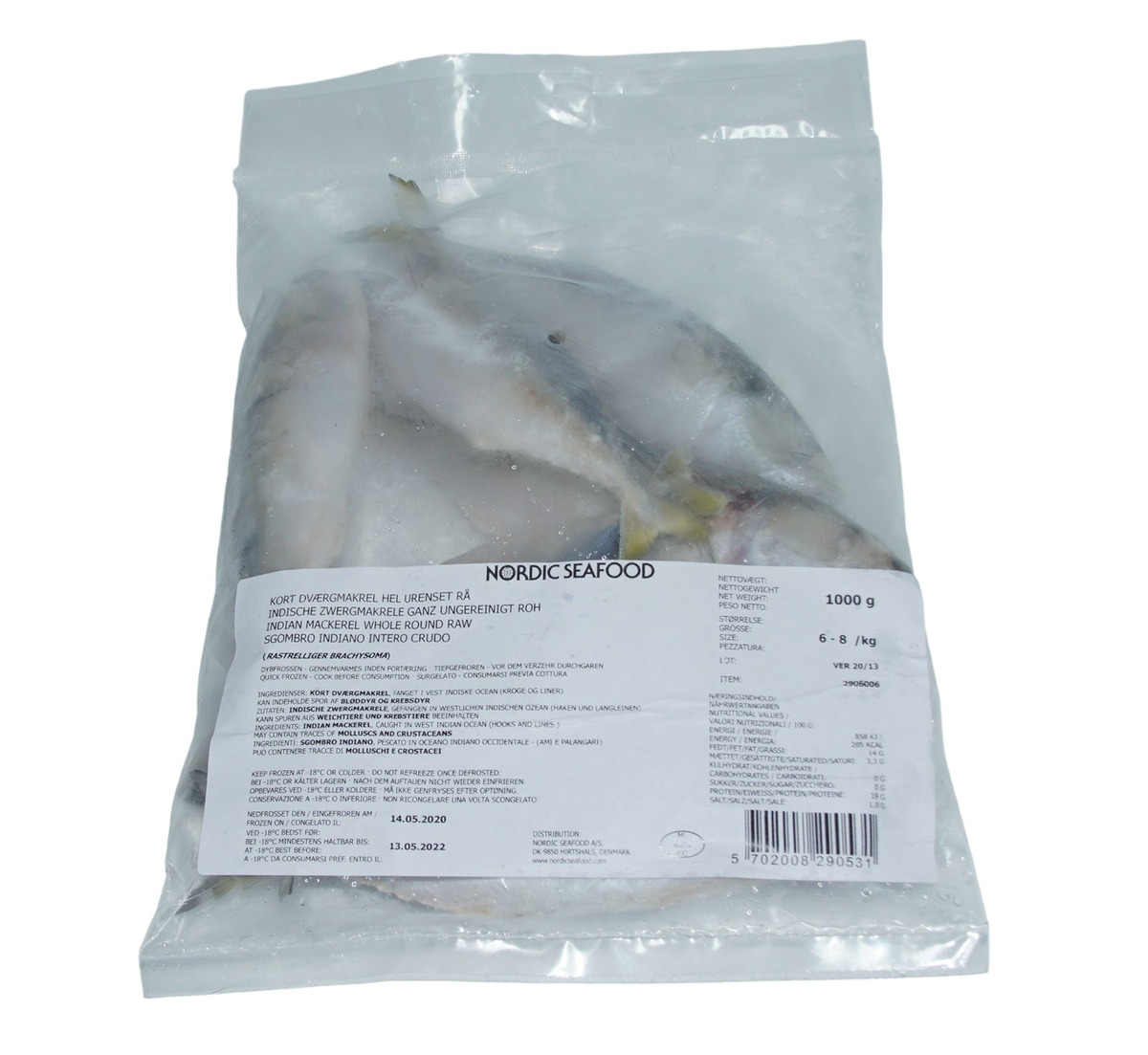Makríll heill 10x1kg