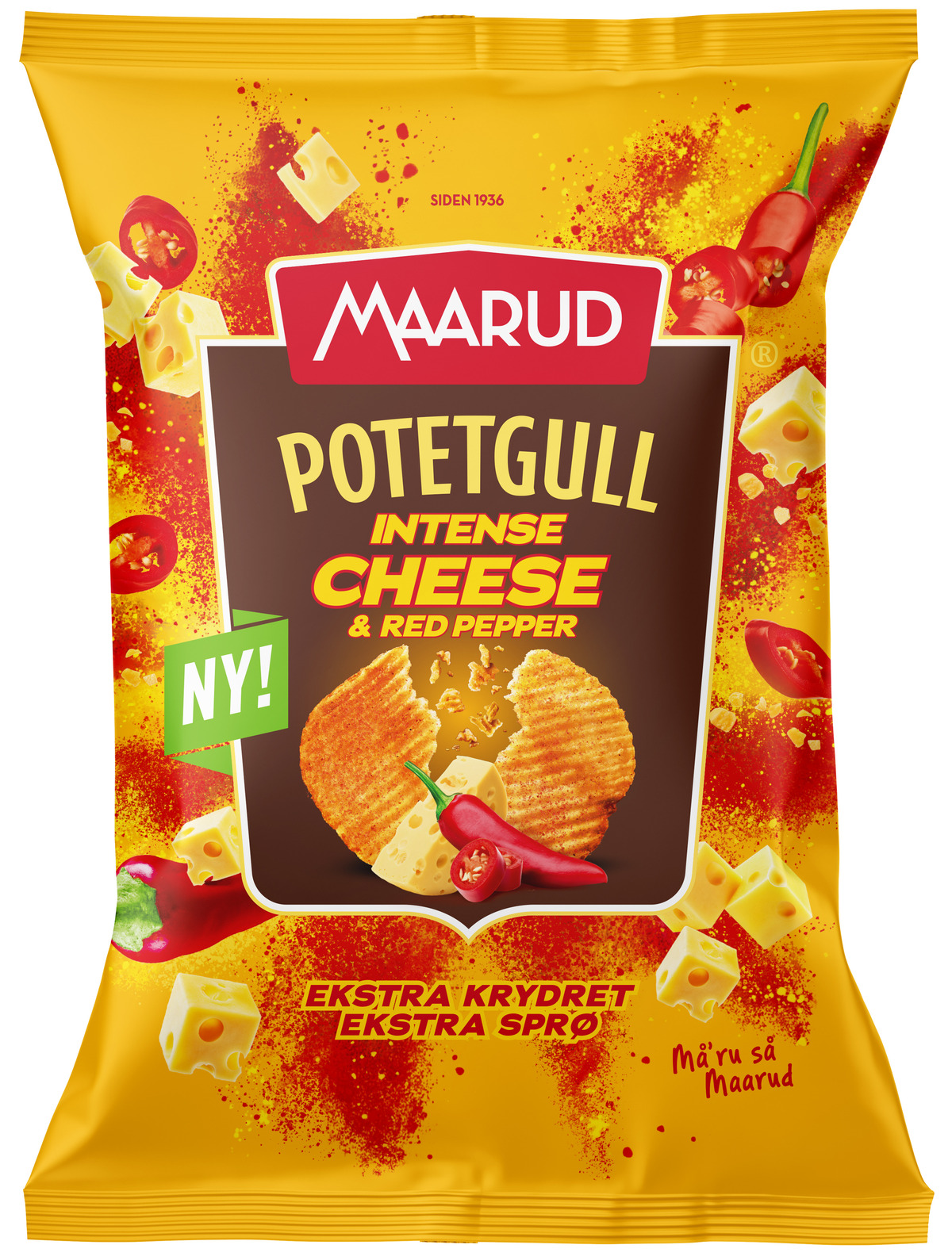 Maarud Potetgull Intense Cheese & Red Pepper 18x175 g