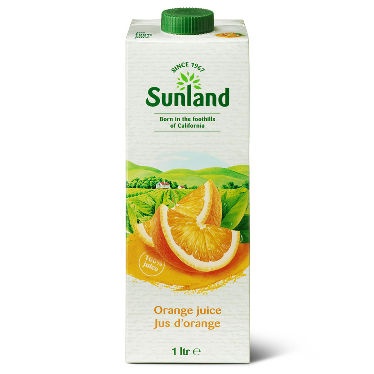 Sunland Appelsínusafi, 100% safi 12x1L