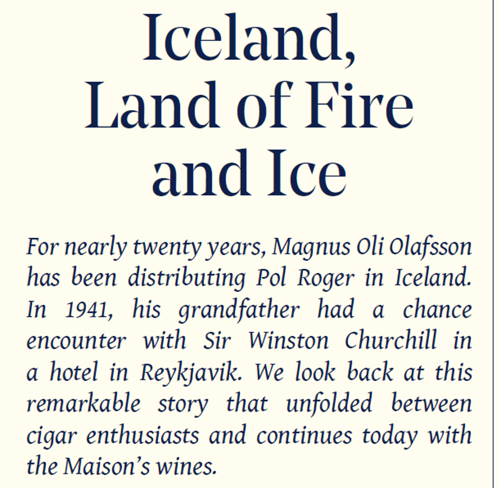 Pol Roger og Ísland