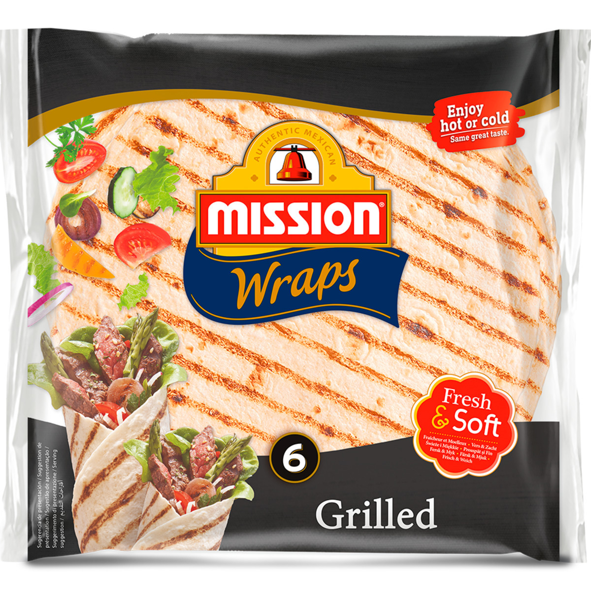 Mission Tortilla Grilled 10" ferskar 12x370g