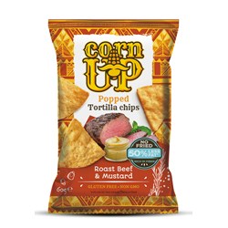 CornUP Tortilla chips Roast Beef & Mustard 24x60g