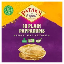 Pataks Pappadums Plain 12x100gr