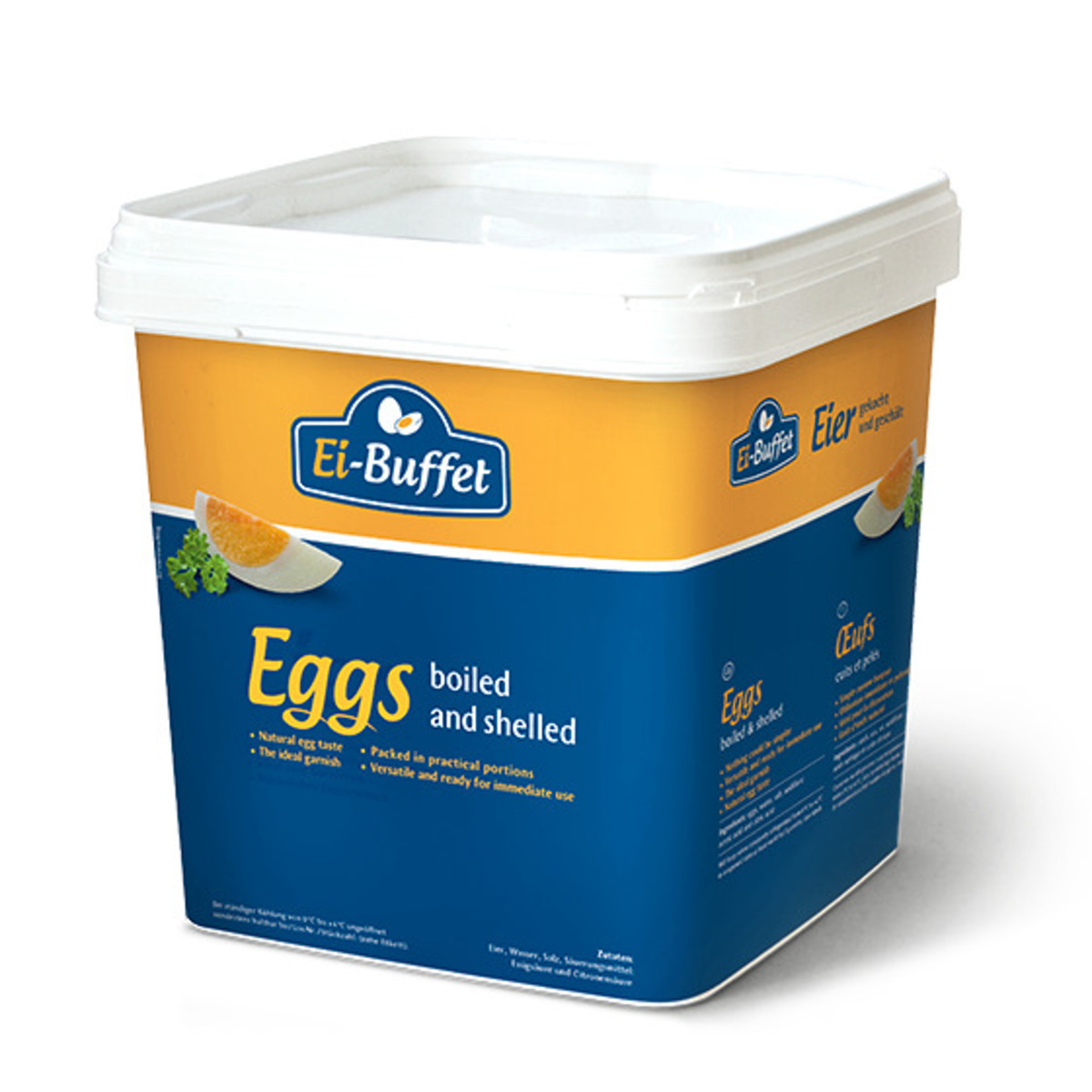 Ei-Buffet Soðin Egg Skurnlaus 150 stk í fötu