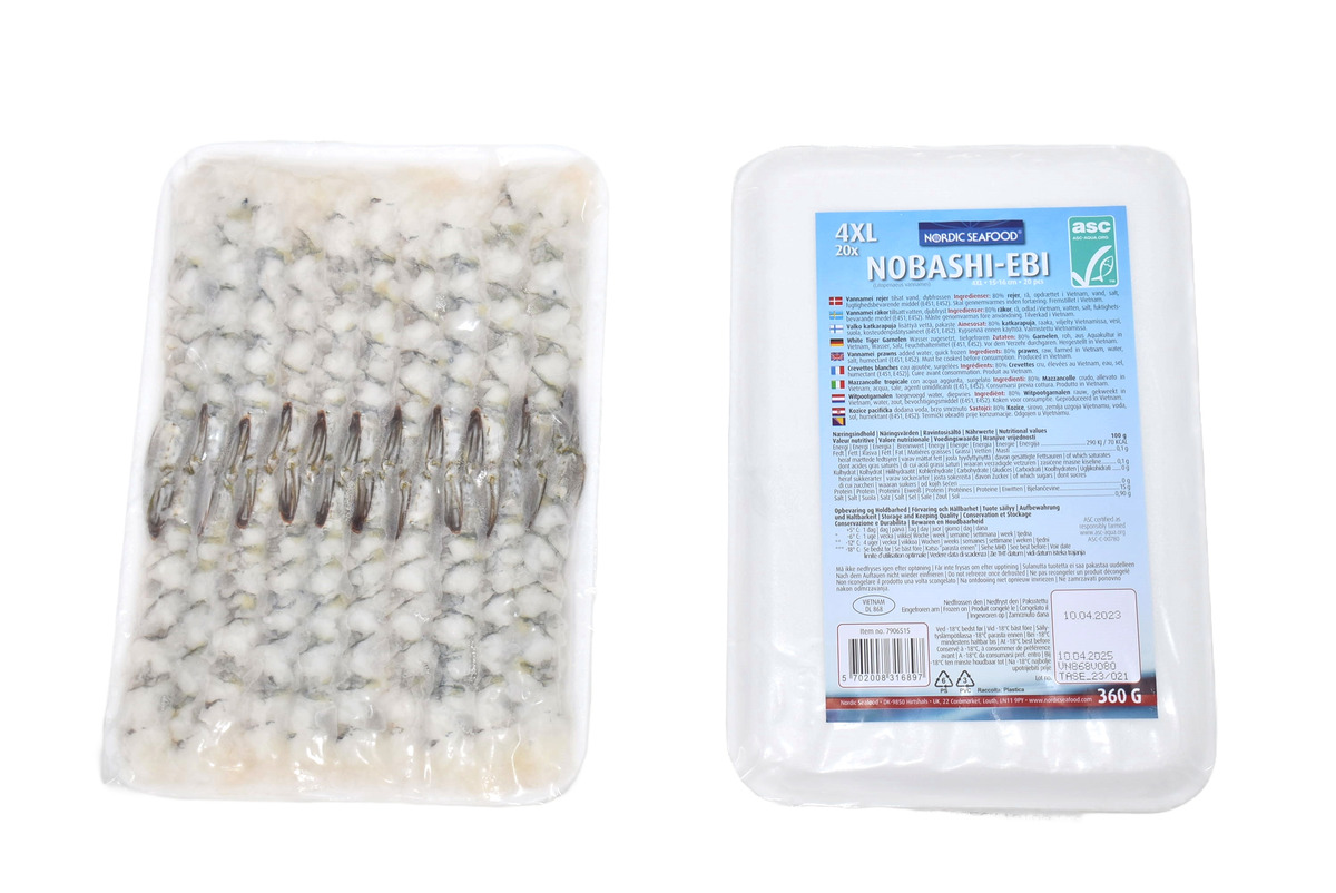 Nobashi EBI Raw Vannamei 4XL  30x360 g