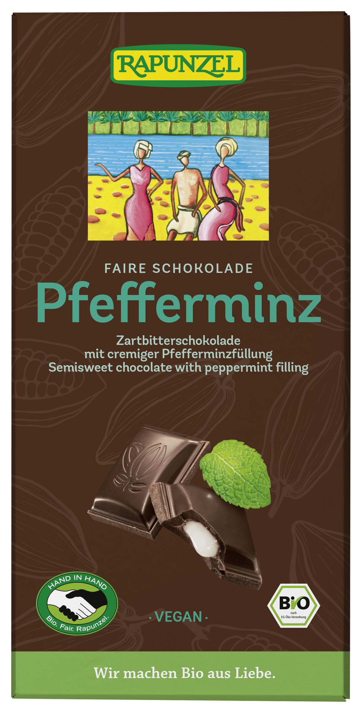 Rapunzel Súkkulaði m/Piparmyntufyllingu 12x100g