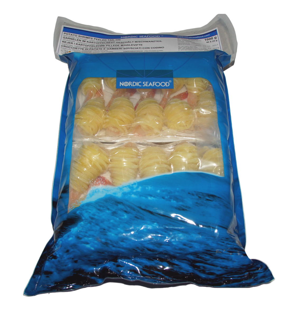 Risarækja Kartöfluvafin með stéli pre-steamed 5x1000gr IQF