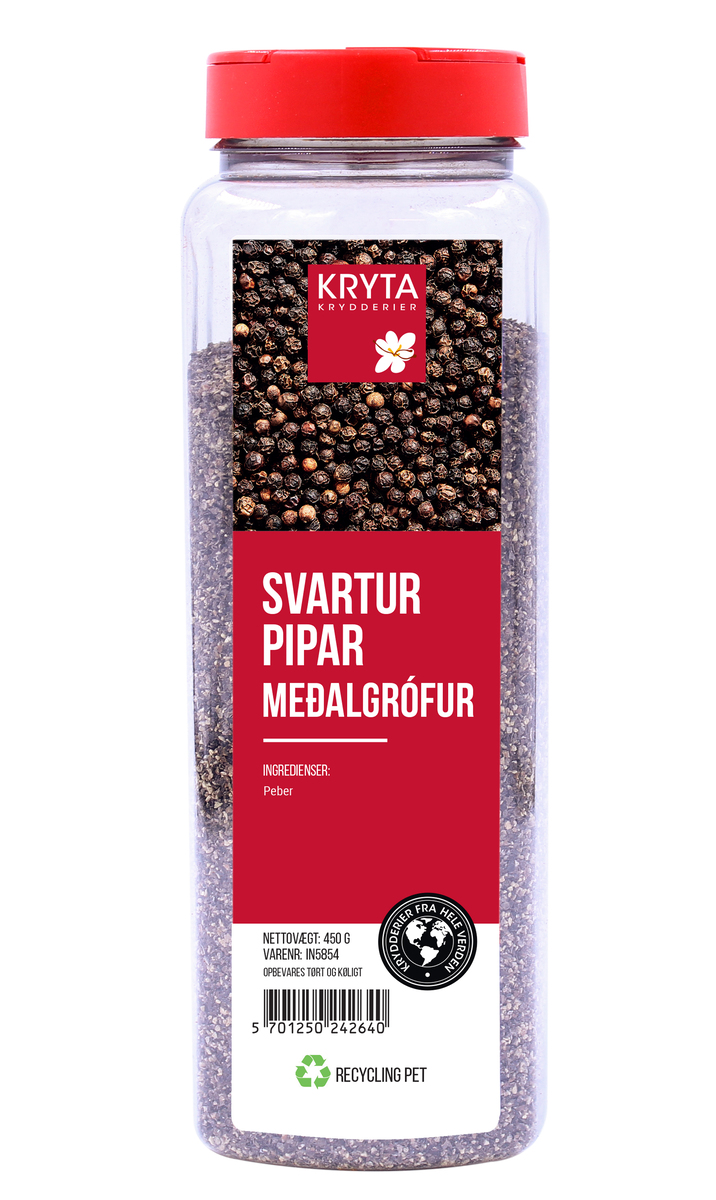 Kryta Svartur Pipar meðalgrófur - Cafe grind 9x450