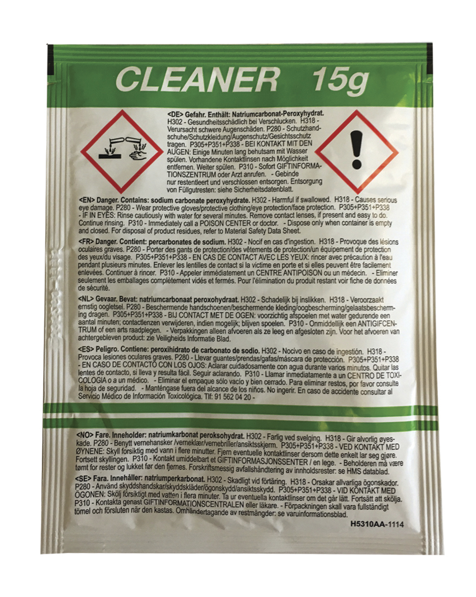 Hreinsir (kaffi) græn bréf fyrir brúsa 1stk