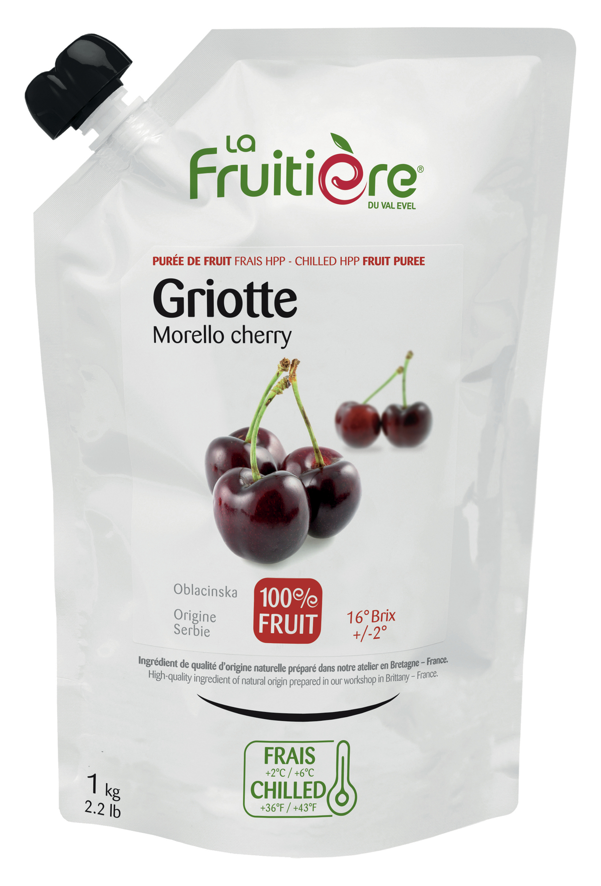La Frutiere 100% Morello Cherry Puree 6x1kg