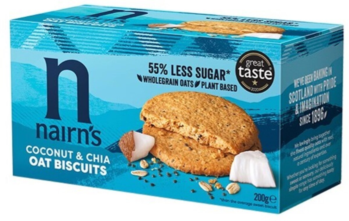 Nairn´s Coconut & Chia Oat Biscuits 10x200g