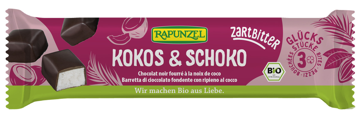 Rapunzel Coconut bites bittersweet 20x50g (M >DK)