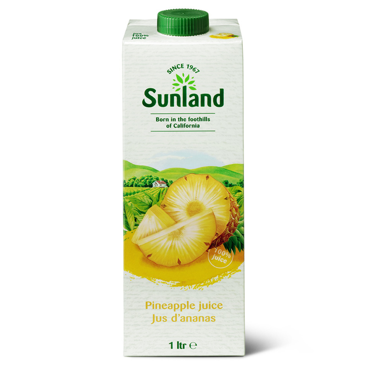 Sunland Ananassafi, 100% safi 12x1L