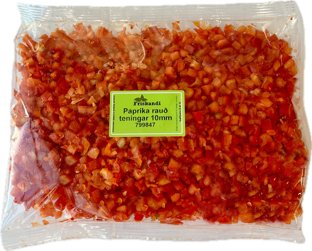 Paprika rauð teningar 10mm 3kg (P)