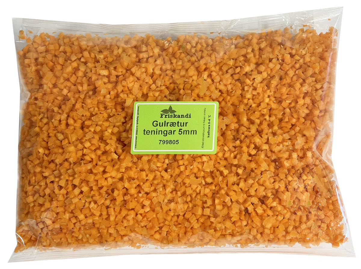 Gulrætur teningar 5mm 3kg (P)