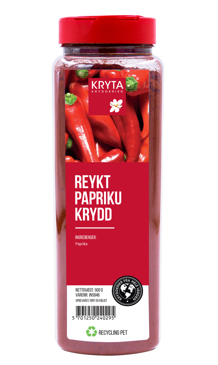 Kryta Reykt Paprika - Paprika Røget 9x450g
