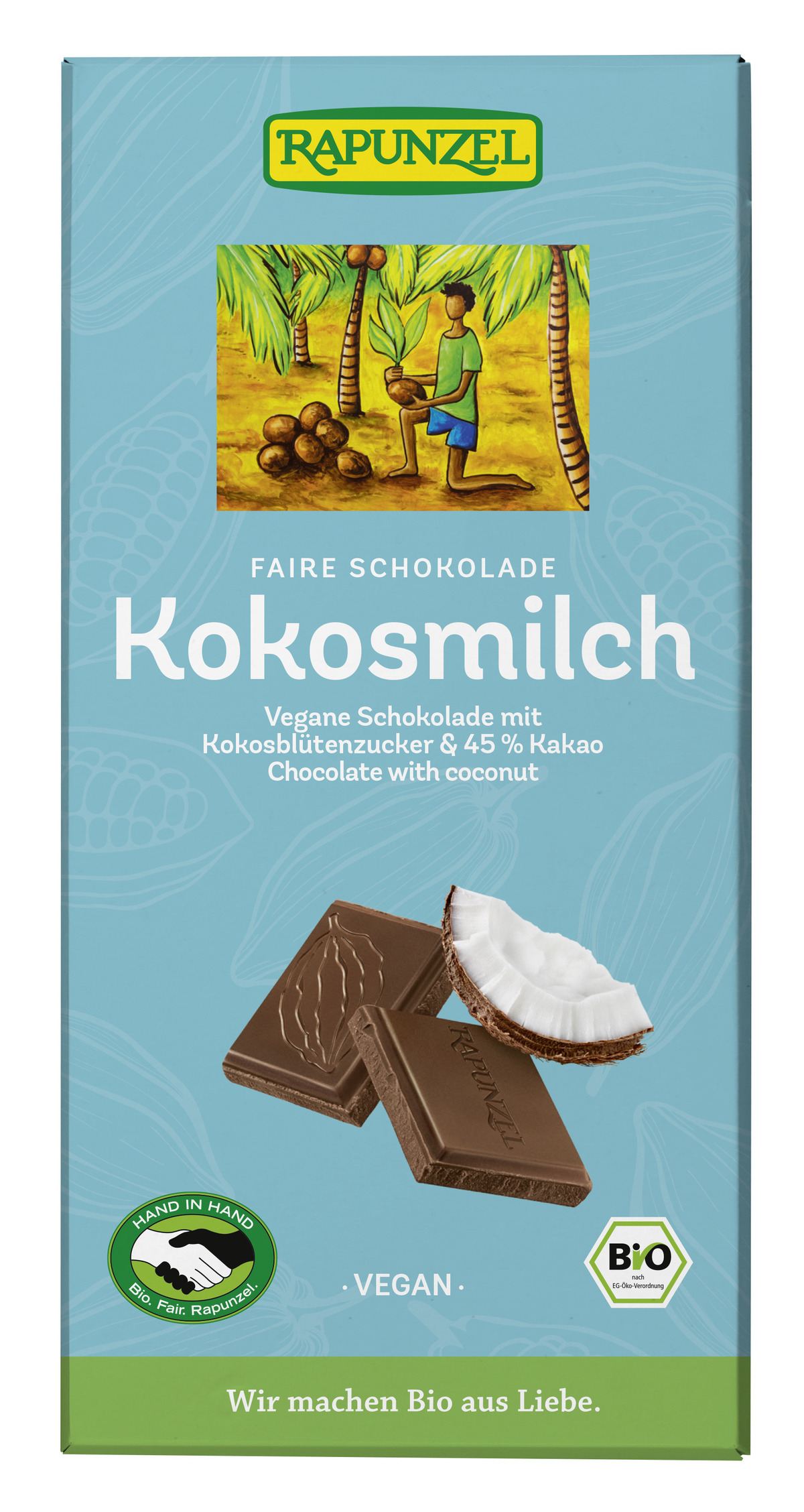Rapunzel Kókossúkkulaði 12x80g (GB) (Vegan)