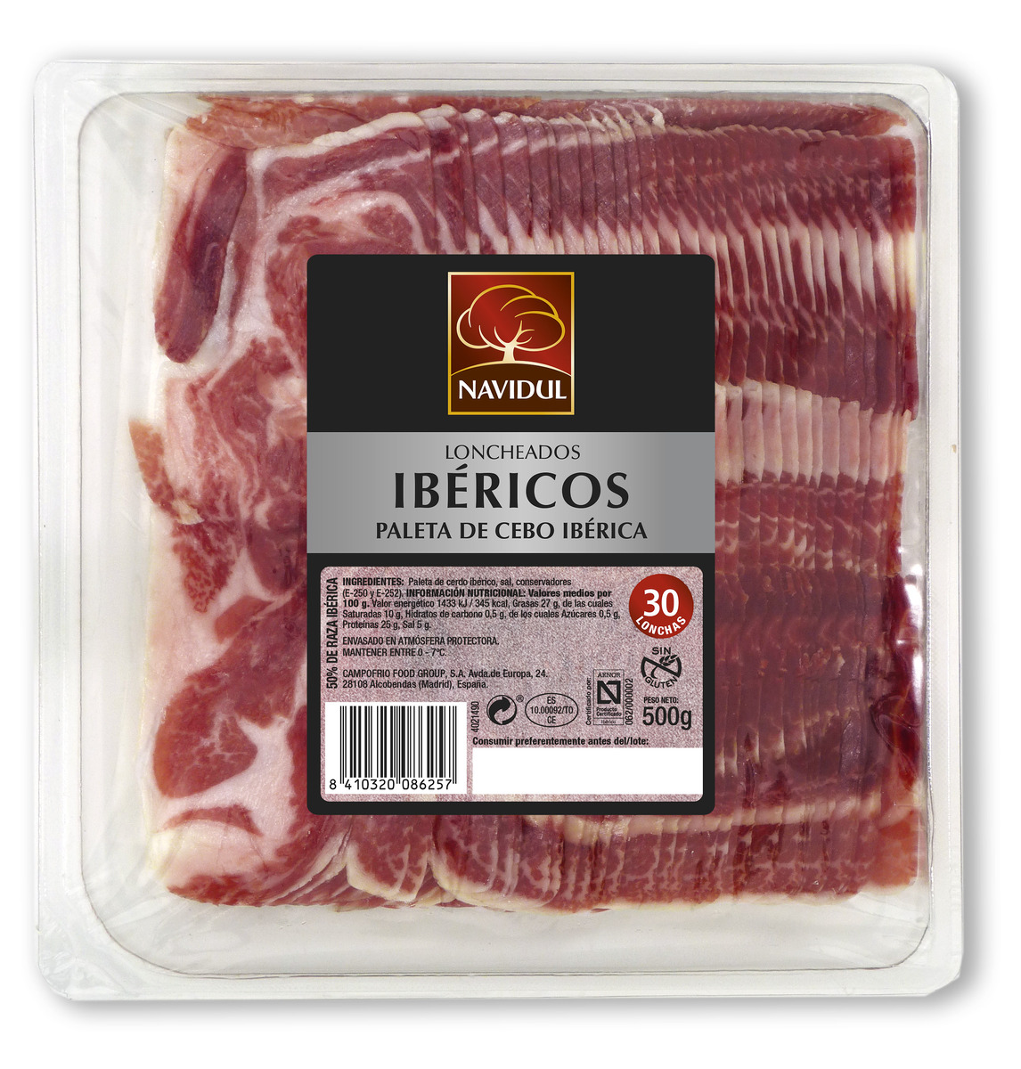 Navidul Iberian Dry Ham Slices 4x500g